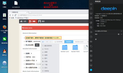 deepin深度15 完美编译运行龙卷风.png