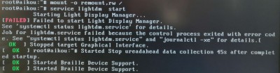 service lightdm start 错误信息