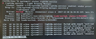 ststemctl status lightdm.service 输出信息