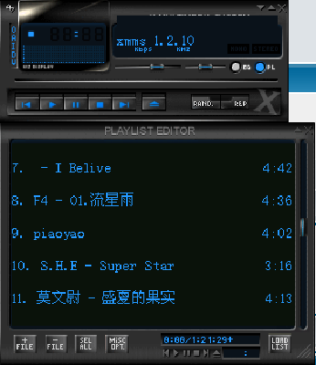 Xmms播放列表的效果