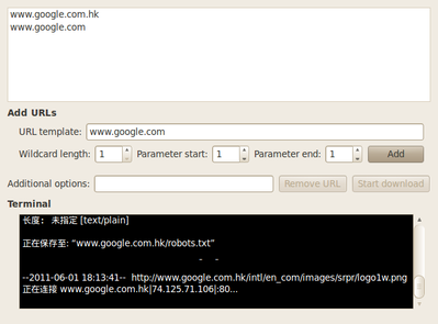 WebArchiver 0.0.1 archiving Google.com and Google.com.hk