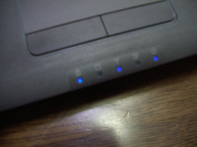 Caps Lock LED shining
