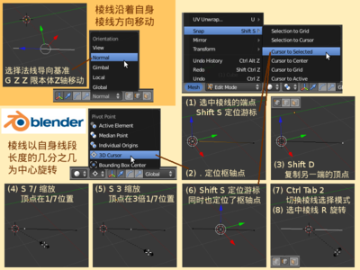 棱线以自身3/7处为中心旋转