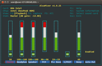 alsamixer内容