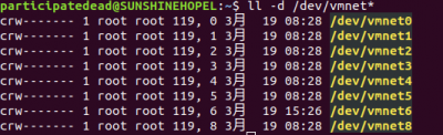 /dev/下vmnet权限问题