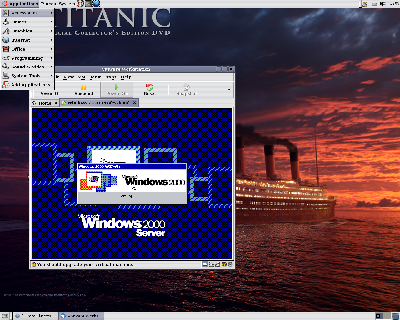 Install Windows 2000 server simplified chinese Edition in vmware !! Have fun.