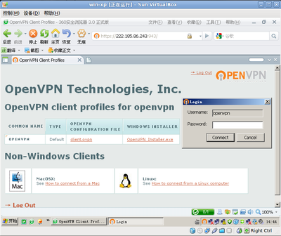 虚拟机WIN下载安装后登入openvpn