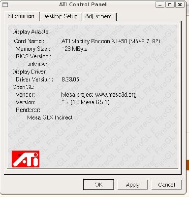 ATI Control Panel information